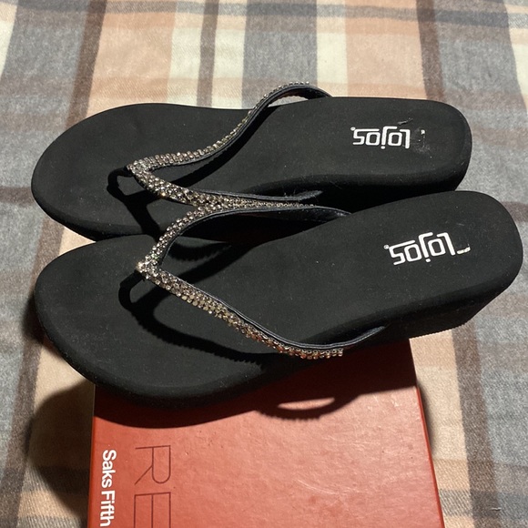 Black Crystal and Metal Studs Sparkling Platform Sandals - Picture 5 of 14